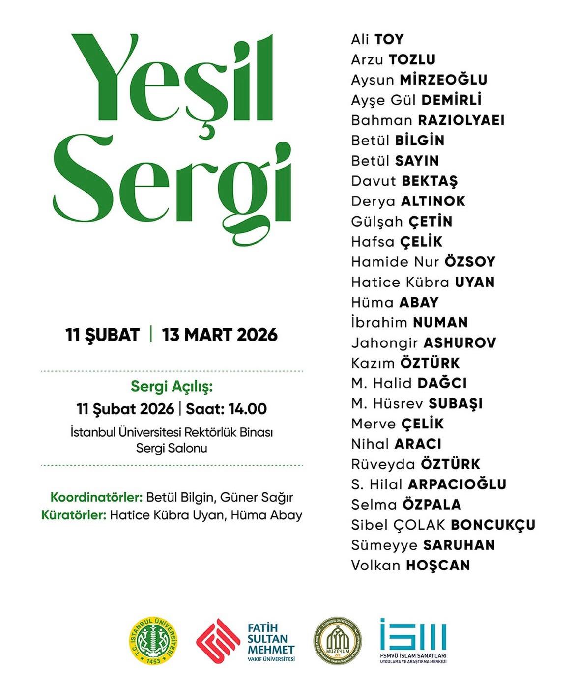 Yeşilin Estetik Anlam Dünyası: Yeşil Sergi 11 Şubat’ta Açıldı!